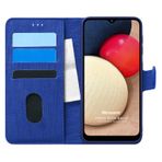 Microsonic Samsung Galaxy A02s için Kılıf Fabric Book Wallet Lacivert [Galaxy A02s ile Uyumlu Kılıf - Lacivert]