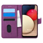Microsonic Samsung Galaxy A02s için Kılıf Fabric Book Wallet Mor [Galaxy A02s ile Uyumlu Kılıf - Mor]