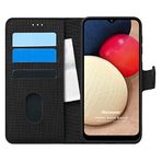 Microsonic Samsung Galaxy A02s için Kılıf Fabric Book Wallet Siyah [Galaxy A02s ile Uyumlu Kılıf - Siyah]