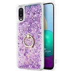 Microsonic Samsung Galaxy A02s için Kılıf Glitter Liquid Holder Mor [Galaxy A02s ile Uyumlu Kılıf - Mor]