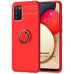 Microsonic Samsung Galaxy A02s için Kılıf Kickstand Ring Holder Kırmızı [Galaxy A02s ile Uyumlu Kılıf - Kırmızı]
