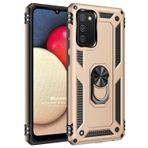 Microsonic Samsung Galaxy A02s için Kılıf Military Ring Holder Gold [Galaxy A02s ile Uyumlu Kılıf - Gold]