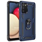Microsonic Samsung Galaxy A02s için Kılıf Military Ring Holder Lacivert [Galaxy A02s ile Uyumlu Kılıf - Lacivert]
