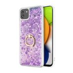 Microsonic Samsung Galaxy A03 Glitter Liquid Holder Mor Kılıf