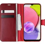Microsonic Samsung Galaxy A03S Delux Leather Wallet Kırmızı Kılıf