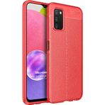 Microsonic Samsung Galaxy A03S Deri Dokulu Silikon Kırmızı Kılıf