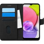 Microsonic Samsung Galaxy A03S Fabric Book Wallet Siyah Kılıf