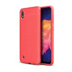 Microsonic Samsung Galaxy A10 Deri Dokulu Kırmızı Silikon Kılıf