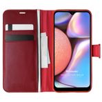 Microsonic Samsung Galaxy A10s için Kılıf Delux Leather Wallet Kırmızı [Galaxy A10s ile Uyumlu Kılıf - Kırmızı]