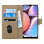 Microsonic Samsung Galaxy A10s için Kılıf Fabric Book Wallet Gold [Galaxy A10s ile Uyumlu Kılıf - Gold]