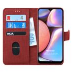 Microsonic Samsung Galaxy A10s için Kılıf Fabric Book Wallet Kırmızı [Galaxy A10s ile Uyumlu Kılıf - Kırmızı]