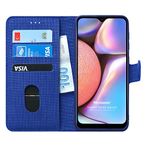 Microsonic Samsung Galaxy A10s için Kılıf Fabric Book Wallet Lacivert [Galaxy A10s ile Uyumlu Kılıf - Lacivert]