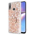 Microsonic Samsung Galaxy A10s için Kılıf Glitter Liquid Holder Gold [Galaxy A10s ile Uyumlu Kılıf - Gold]
