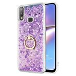 Microsonic Samsung Galaxy A10s için Kılıf Glitter Liquid Holder Mor [Galaxy A10s ile Uyumlu Kılıf - Mor]