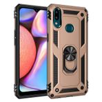Microsonic Samsung Galaxy A10s için Kılıf Military Ring Holder Gold [Galaxy A10s ile Uyumlu Kılıf - Gold]