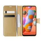 Microsonic Samsung Galaxy A11 Delux Leather Wallet Gold Kılıf