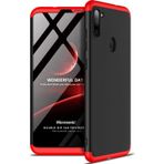 Microsonic Samsung Galaxy A11 Double Dip 360 Protective Siyah Kırmızı Kılıf