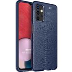 Microsonic Samsung Galaxy A13 4G Deri Dokulu Silikon Lacivert Kılıf