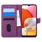 Microsonic Samsung Galaxy A14 Fabric Book Wallet Mor Kılıf