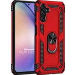 Microsonic Samsung Galaxy A14 Military Ring Holder Kırmızı Kılıf