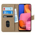 Microsonic Samsung Galaxy A20s için Kılıf Fabric Book Wallet Gold [Galaxy A20s ile Uyumlu Kılıf - Gold]