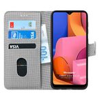Microsonic Samsung Galaxy A20s için Kılıf Fabric Book Wallet Gri [Galaxy A20s ile Uyumlu Kılıf - Gri]