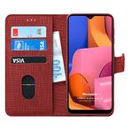 Microsonic Samsung Galaxy A20s için Kılıf Fabric Book Wallet Kırmızı [Galaxy A20s ile Uyumlu Kılıf - Kırmızı]