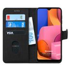 Microsonic Samsung Galaxy A20s için Kılıf Fabric Book Wallet Siyah [Galaxy A20s ile Uyumlu Kılıf - Siyah]
