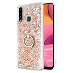 Microsonic Samsung Galaxy A20s için Kılıf Glitter Liquid Holder Gold [Galaxy A20s ile Uyumlu Kılıf - Gold]