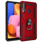 Microsonic Samsung Galaxy A20s için Kılıf Military Ring Holder Kırmızı [Galaxy A20s ile Uyumlu Kılıf - Kırmızı]
