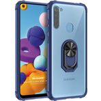 Microsonic Samsung Galaxy A21 Grande Clear Ring Holder Lacivert Kılıf
