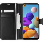 Microsonic Samsung Galaxy A21S Delux Leather Wallet Siyah Kılıf