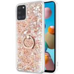 Microsonic Samsung Galaxy A21S Glitter Liquid Holder Gold Kılıf