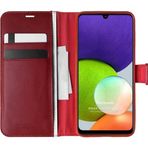 Microsonic Samsung Galaxy A22 4G Delux Leather Wallet Kırmızı Kılıf