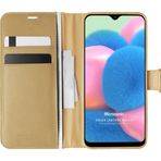 Microsonic Samsung Galaxy A30S Delux Leather Wallet Gold Kılıf