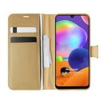 Microsonic Samsung Galaxy A31 Delux Leather Wallet Gold Kılıf