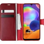 Microsonic Samsung Galaxy A31 Delux Leather Wallet Kırmızı Kılıf