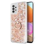 Microsonic Samsung Galaxy A32 4G Glitter Liquid Holder Gold Kılıf