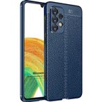 Microsonic Samsung Galaxy A33 5G Deri Dokulu Lacivert Cep Telefonu Kılıfı