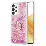 Microsonic Samsung Galaxy A33 5G Glitter Liquid Pembe Cep Telefonu Kılıfı