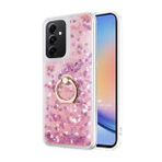 Microsonic Samsung Galaxy A34 Kılıf Glitter Liquid Holder Pembe Cep Telefonu Kılıfı
