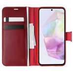 Microsonic Samsung Galaxy A35 Kılıf Delux Leather Wallet Kırmızı [Galaxy A35 ile Uyumlu Kılıf - Kırmızı]