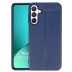 Microsonic Samsung Galaxy A35 Kılıf Deri Dokulu Silikon Lacivert [Galaxy A35 ile Uyumlu Kılıf - Lacivert]