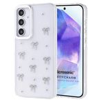 Microsonic Samsung Galaxy A35 Kılıf PrettyCharm Bow [Galaxy A35 ile Uyumlu Kılıf - Gümüş]