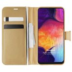 Microsonic Samsung Galaxy A50 Delux Leather Wallet Gold Kılıf