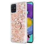 Microsonic Samsung Galaxy A51 Glitter Liquid Holder Gold Kılıf