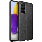 Microsonic Samsung Galaxy A52 Deri Dokulu Silikon Siyah Kılıf