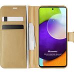 Microsonic Samsung Galaxy A52S Delux Leather Wallet Gold Kılıf
