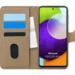Microsonic Samsung Galaxy A52S Fabric Book Wallet Gold Kılıf
