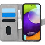 Microsonic Samsung Galaxy A52S Fabric Book Wallet Gri Kılıf